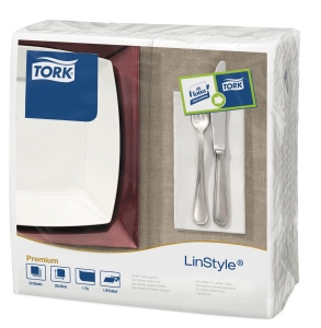 Tork Premium Linstyle White Dinner Napkin 1/8 Folded