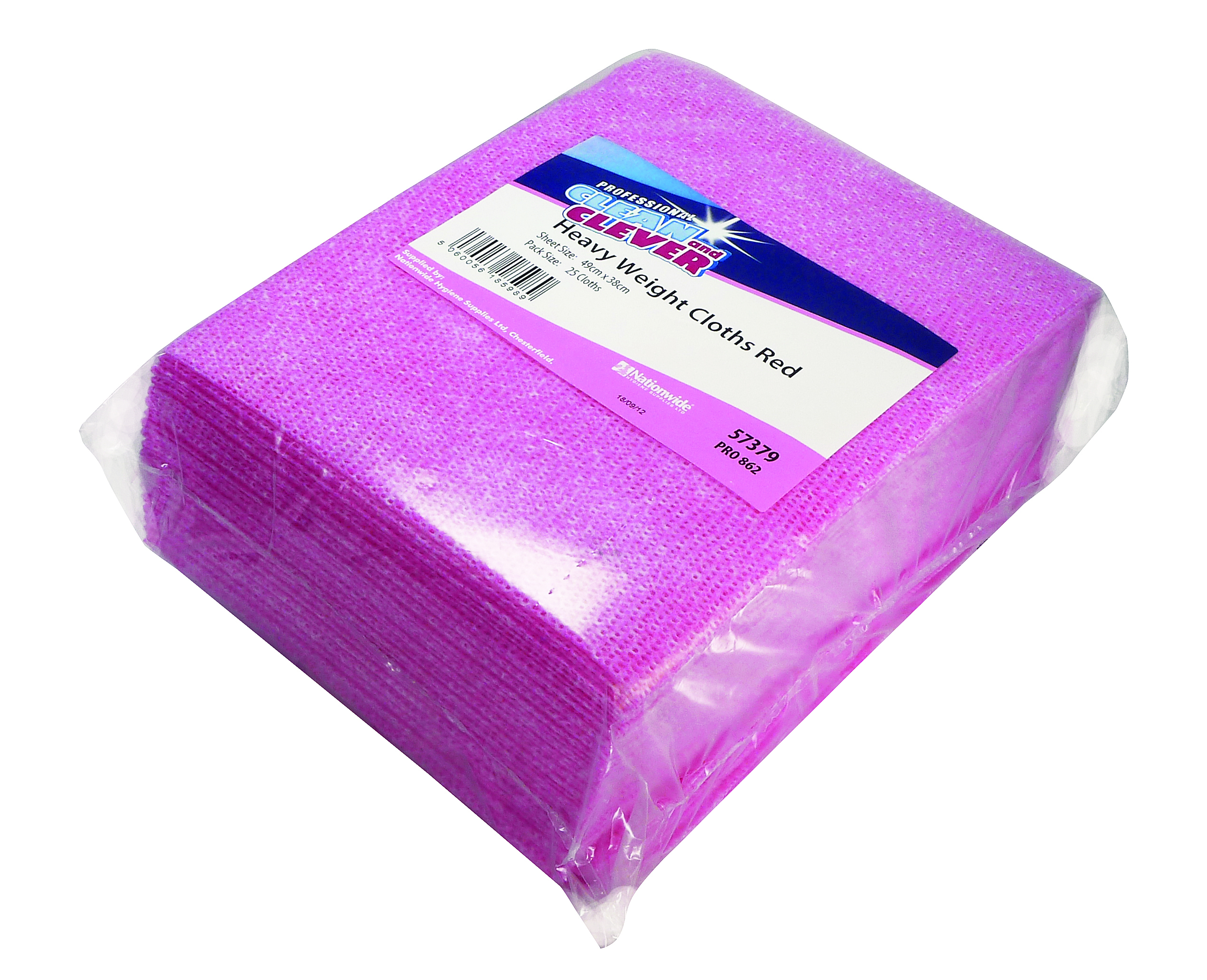 Heavy Weight Wiping Cloths Red (25) 80 grm