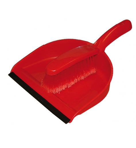 Dust Pan & Brush Set Red (1)