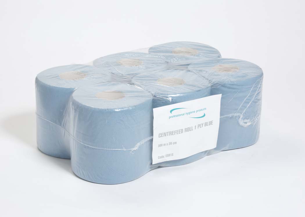 Centrefeed Roll 1Ply Blue 300m (6)