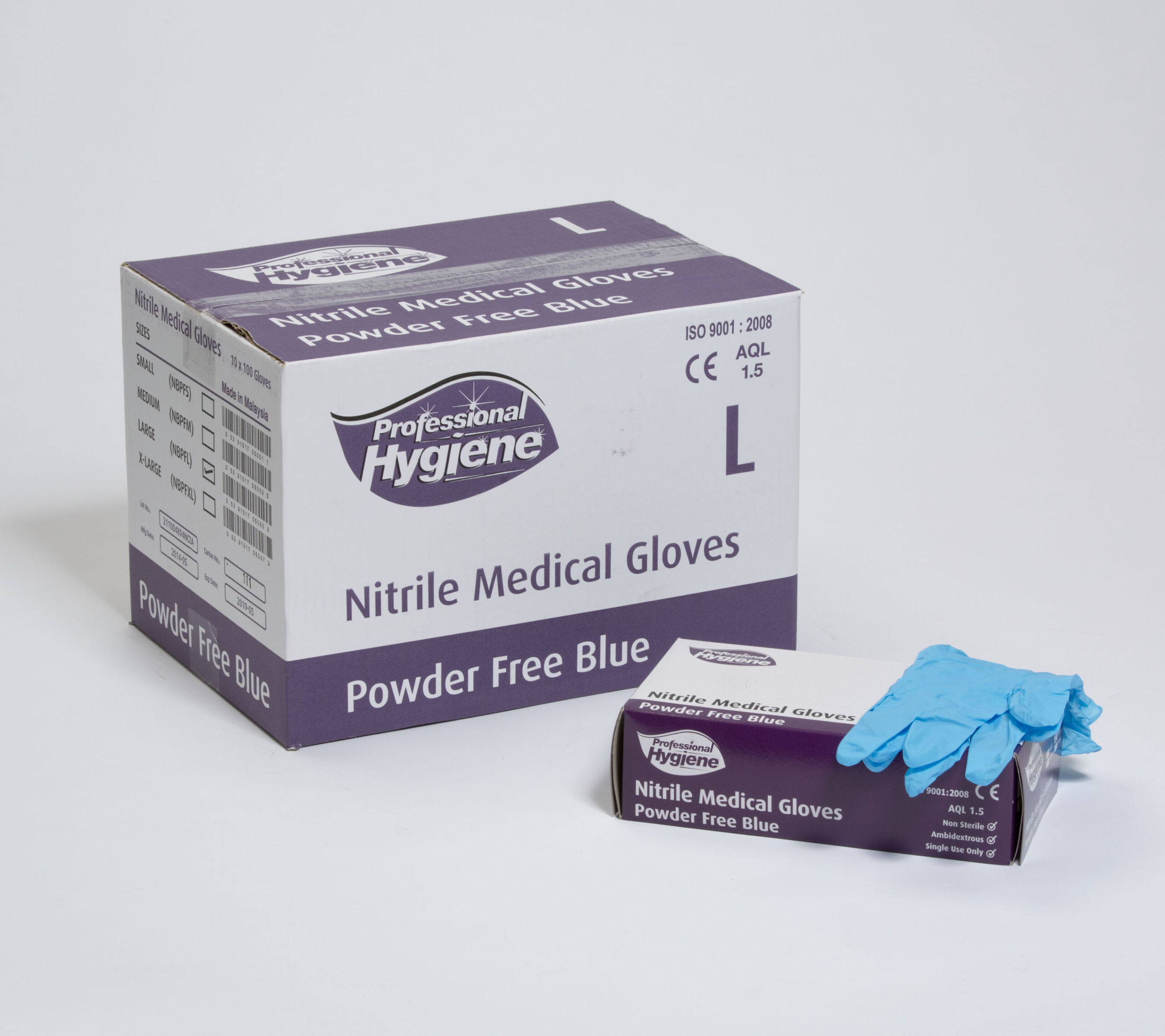 Nitrile Gloves Powder-free Large (100)